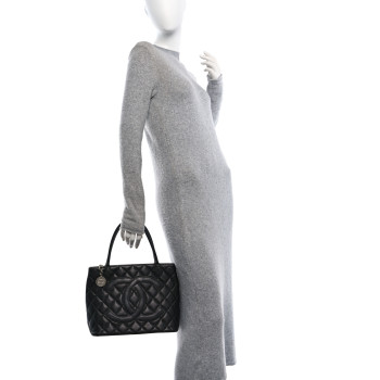 CHANEL Caviar Quilted Medallion Tote Black