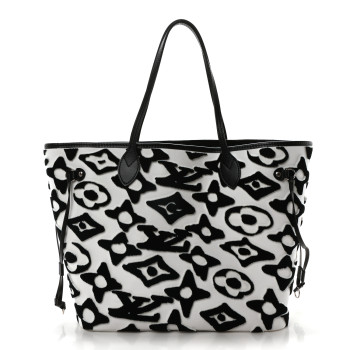 LOUIS VUITTON X UF Tufted Monogram Neverfull MM Black White