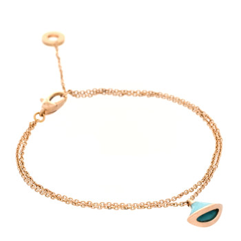 BULGARI 18K Rose Gold Turquoise Divas' Dream Bracelet SM