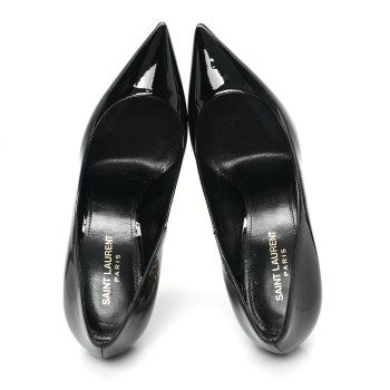 SAINT LAURENT Vernice Chiffon Opyum 110 Pumps  40 Black Gold