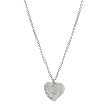TIFFANY Sterling Silver Double Heart Pendant Necklace