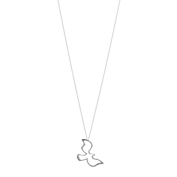 TIFFANY Sterling Silver Paloma Picasso Dove Pendant Necklace