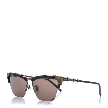 GUCCI Acetate Metal Bamboo Sunglasses GG660S Black Brown