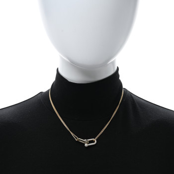 TIFFANY 18K Yellow Gold Diamond HardWear Double Link Pave Pendant Necklace