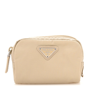 PRADA Tessuto Nylon Vela Cosmetic Pouch Deserto