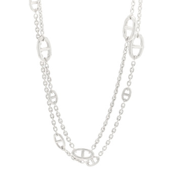 HERMES Sterling Silver Farandole Necklace 120