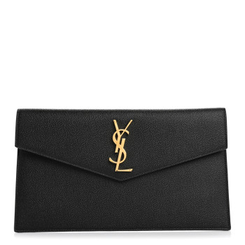 SAINT LAURENT Grain De Poudre Uptown Pouch Black