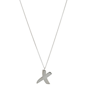 TIFFANY Sterling Silver Paloma Picasso Graffiti X Pendant Necklace