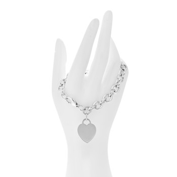 TIFFANY Sterling Silver Heart Tag Charm Bracelet