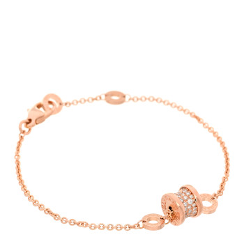 BULGARI 18K Rose Gold Diamond B.Zero1 Bracelet SM