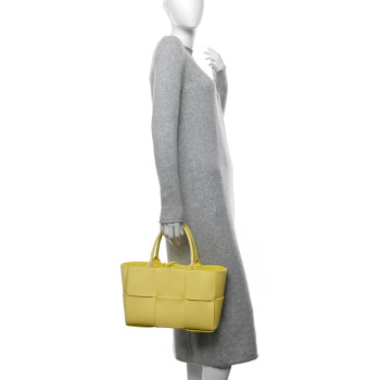 BOTTEGA VENETA Calfskin Intreccio Small Arco Tote Sherbert