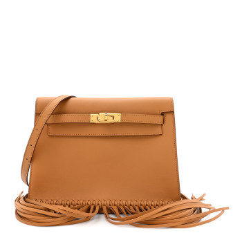 HERMES Swift Kelly Danse Anate Fringed Belt Bag Sesame