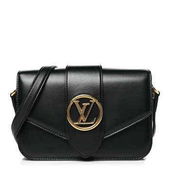 LOUIS VUITTON Smooth Calfskin LV Pont 9 Black