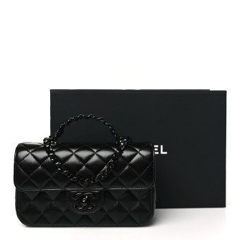 CHANEL ショッパー 9枚セット 黒 CHANEL Lambskin Quilted Small Coco Pop Top Handle Flap So