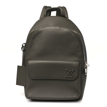 LOUIS VUITTON Grained Calfskin Aerogram Takeoff Backpack Grey