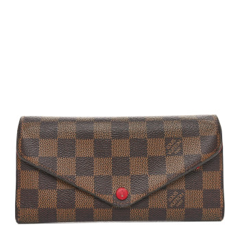LOUIS VUITTON Damier Ebene Josephine Wallet Red