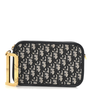 CHRISTIAN DIOR Oblique Diorquake Clutch Blue
