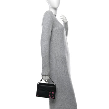 PRADA Saffiano Pradamalia Mini Bag Black Begonia