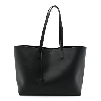 SAINT LAURENT Calfskin Large Shopping Tote Black