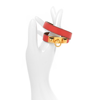 HERMES Epsom Rivale Double Tour Bracelet S Rose Jaipur