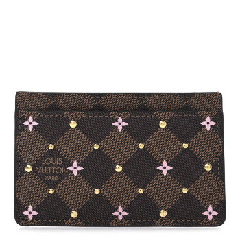 LOUIS VUITTON Damier Ebene Studded Card Holder