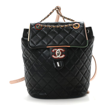CHANEL Lambskin Quilted Small Cuba Urban Spirit Backpack Black