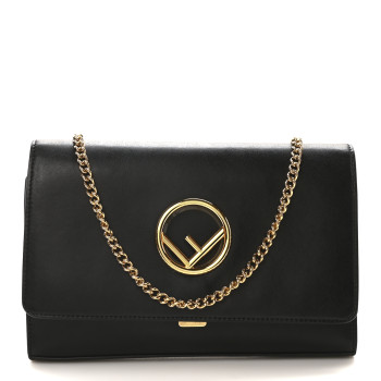 FENDI Vitello Liberty Lucido F is Fendi Wallet on Chain Black