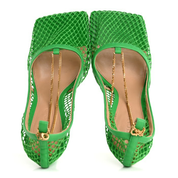 BOTTEGA VENETA Mesh Nappa Stretch Ankle Tie 90mm Sandals 39 Grass