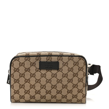 GUCCI Monogram Belt Bag Dark Brown