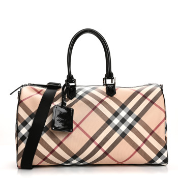 BURBERRY Supernova Check Duffle Bag Black