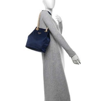 PRADA Re-Nylon Triangle Mariner Bucket Bag Baltico