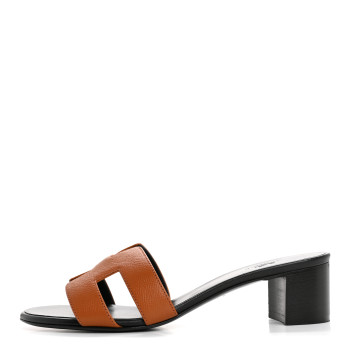 HERMES Epsom Oasis Sandals 37 Gold