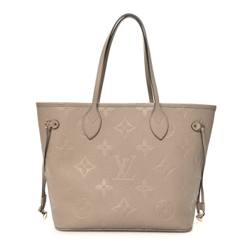 LOUIS VUITTON Empreinte Monogram Giant Neverfull MM Tourterelle
