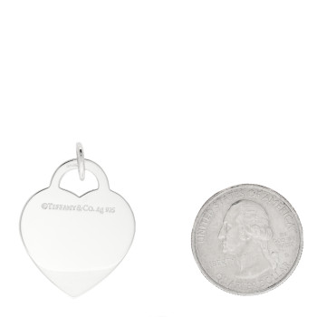 TIFFANY Sterling Silver Enamel Return to Tiffany Heart Tag Charm Pink