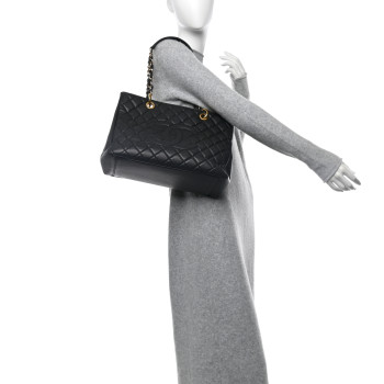 CHANEL Caviar Quilted Grand Shopping Tote GST Black