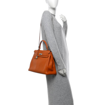 HERMES Taurillon Clemence Kelly Retourne 35 Potiron