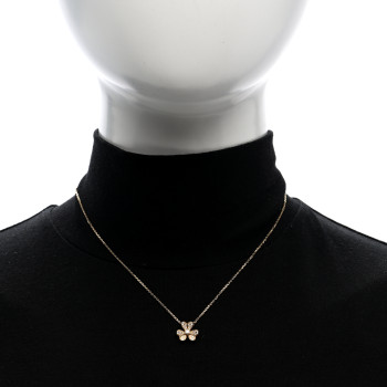 VAN CLEEF & ARPELS 18K Yellow Gold Diamond Mini Frivole Pendant Pave Necklace