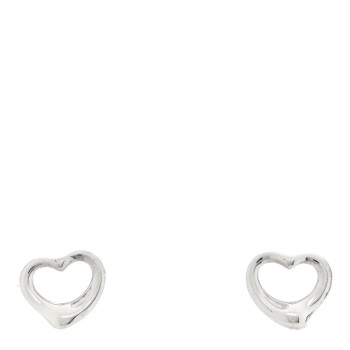 TIFFANY Sterling Silver 16mm Elsa Peretti Open Heart Earrings
