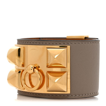 HERMES Swift Collier De Chien CDC Bracelet T2 Gris Asphalte