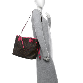 LOUIS VUITTON Monogram Inside Out Neverfull Bandouliere MM Rose Pondichery
