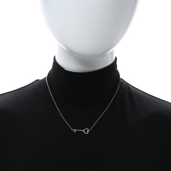 TIFFANY 18K Yellow Gold Heart Key Pendant Necklace