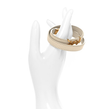 SAINT LAURENT Calfskin Opyum Double Wrap Bracelet L Crema Soft