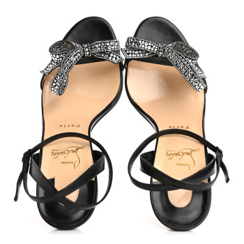 CHRISTIAN LOUBOUTIN Kid Crystal Jewel Queen Sandals 40 Black