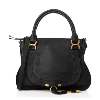 CHLOE Calfskin Braided Medium Marcie Double Carry Black CHLOE Calfskin Braided Medium Marcie Double Carry Black