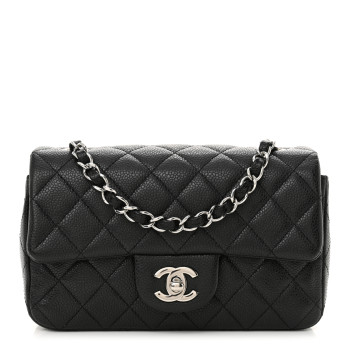 CHANEL Caviar Quilted Mini Rectangular Flap Black
