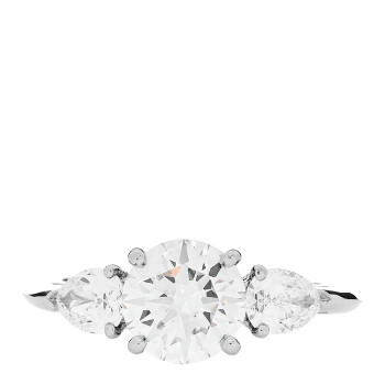 TIFFANY Platinum Diamond 1.91ctw Three Stone Engagement Ring 52 6