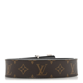 LOUIS VUITTON Calfskin Monogram 40mm LV Initiales Reversible Belt 80 32 Black
