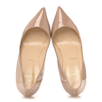 CHRISTIAN LOUBOUTIN Patent Pigalle Follies 85 Pumps 36.5 Nude