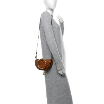 CHLOE Calfskin Small Nile Bracelet Minaudiere Bag Caramel