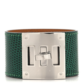 HERMES Lizard Kelly Dog Bracelet T2 Vert Moyen